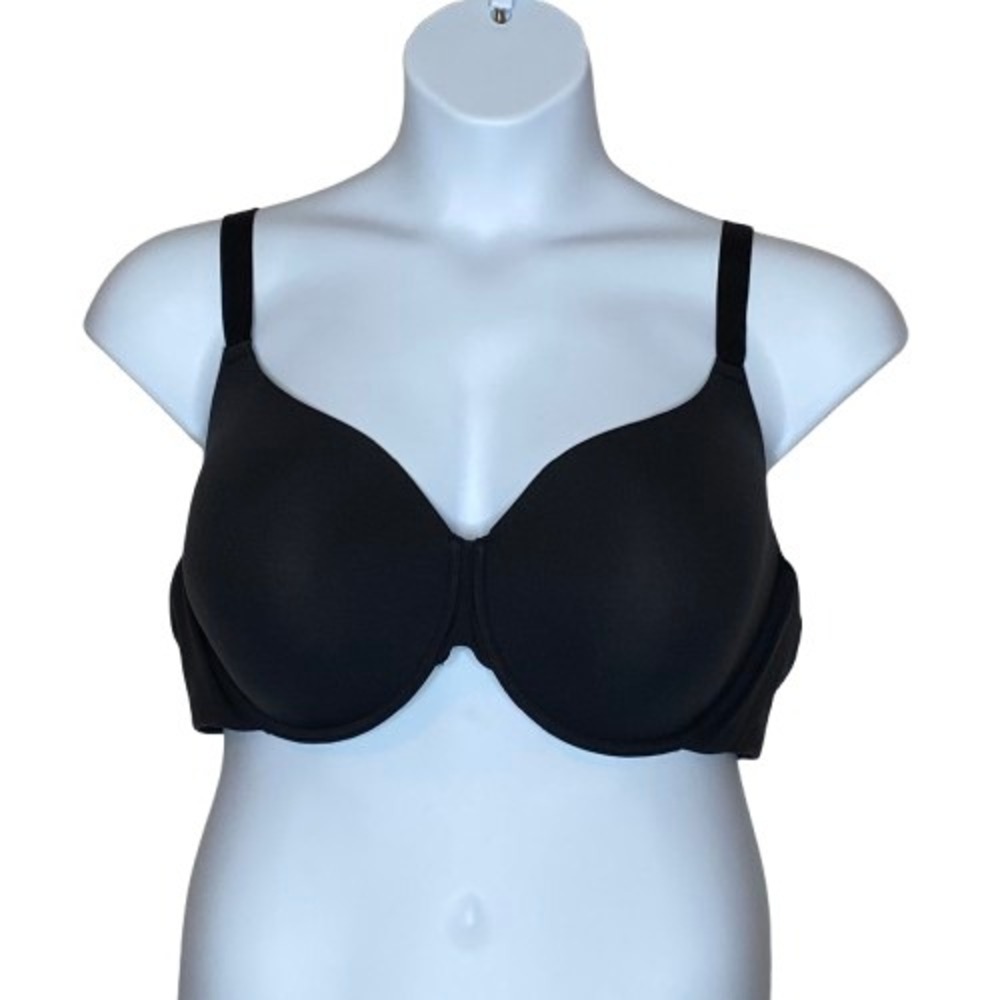Skims Womens T-Shirt Bra Size 44D Onyx Black Underwire Smooth Fit Lightly Padded